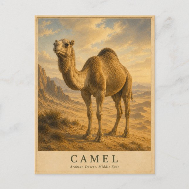 Camel Arabian Desert VINTAGE Postcard (Front)