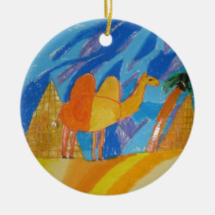 Camel Art by Kids Ceramic Tree Decoration