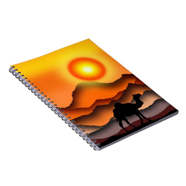 Camel at Sunset Desert Notebook - Painting (Right Side)