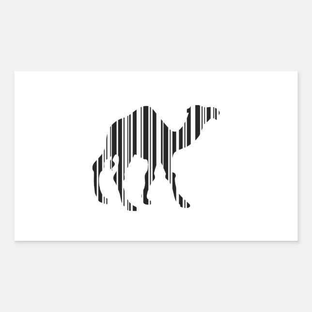 Camel Bar Code Pattern Rectangular Sticker (Front)