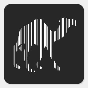 Camel Bar Code Pattern Square Sticker