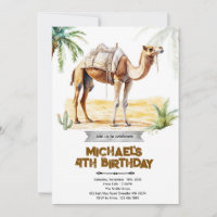 Camel birthday party invitation