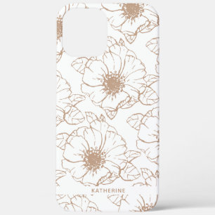 Camel   Boho Floral Pattern Personalised iPhone 12 Pro Max Case