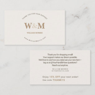 Camel Brown Cosy Minimalist Branded Company Thanks Business Card