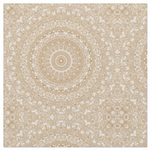 Camel Brown Mandala Pattern Design Fabric