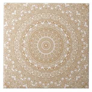 Camel Brown Mandala Pattern Design Tile