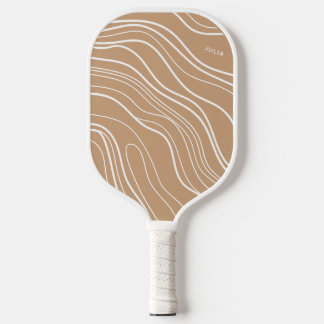 Camel Brown Wave Modern Personalised Pickleball Paddle