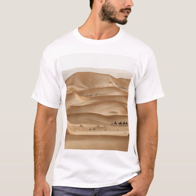 Camel caravan, Sahara sunset, Morocco T-Shirt (Front)