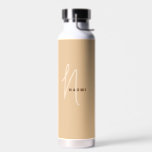 Camel | Custom Monogram Script Name Stylish Water Bottle<br><div class="desc">Custom Classic Camel Script Monogram Name Elegant Chic Water Bottle. A simple and modern design in black and white colour featuring handwritten calligraphy for a professional and sophisticated look. Create your own personalised ecofriendly gifts. Any font,  any colour,  no minimum.</div>