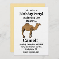 Camel Desert Animal Funny Birthday Party
