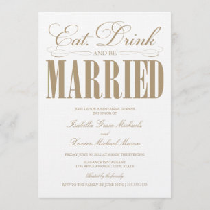 Camel Eat, Drink & Be Married Rehearsal Dinner Invitation