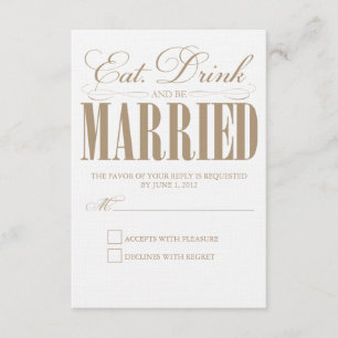 Camel Eat, Drink & Be Married Response Card