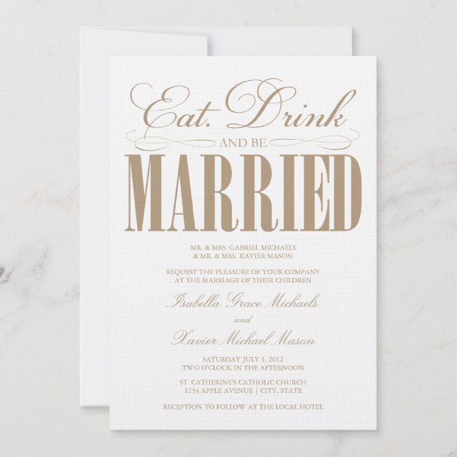 Camel Eat, Drink & Be Married | Wedding Invitation (Front)