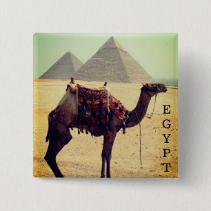 camel egypt pyramids 15 cm square badge