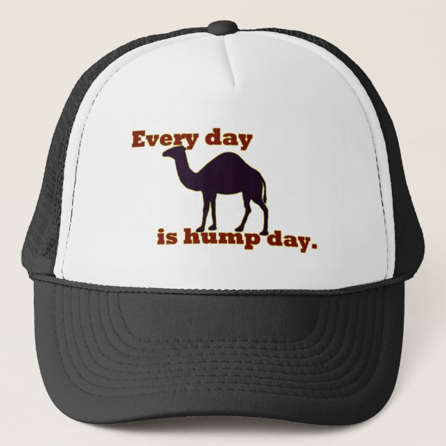 Camel "Every Day is Hump Day" Trucker Hat (Front)
