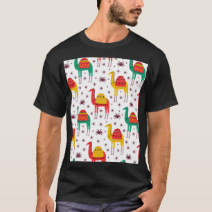 Camel flat colour, decorative pattern. T-Shirt