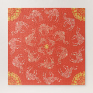 Camel Frame: Vintage Desert Map Jigsaw Puzzle