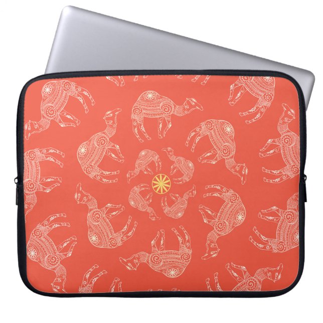 Camel Frame: Vintage Desert Map Laptop Sleeve (Front)