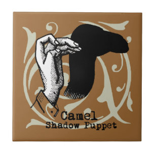 Camel Hand Puppet Shadow Games Vintage Tile