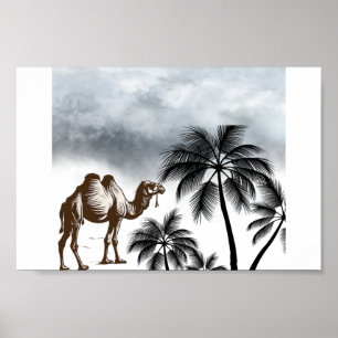 Camel in desert  poster
