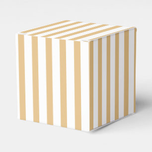 Camel khaki white vertical stripes gift favour box