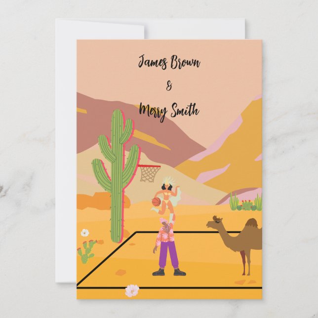 Camel Kiss wedding Invitation (Front)
