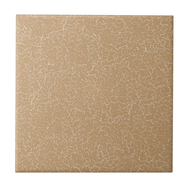 Camel Latte Tan Crackle Glaze  Solid Colour Tile (Front)
