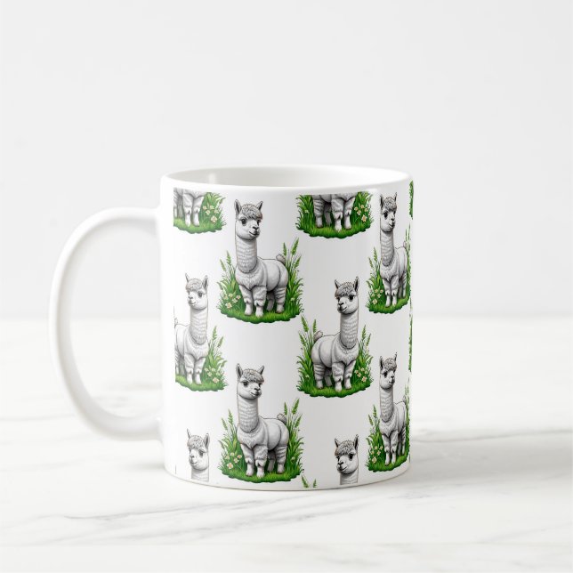 Camel llama Alpaca Pattern Design  Coffee Mug (Left)
