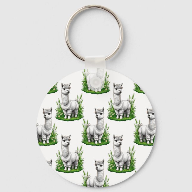 Camel llama Alpaca Pattern Design  Key Ring (Front)
