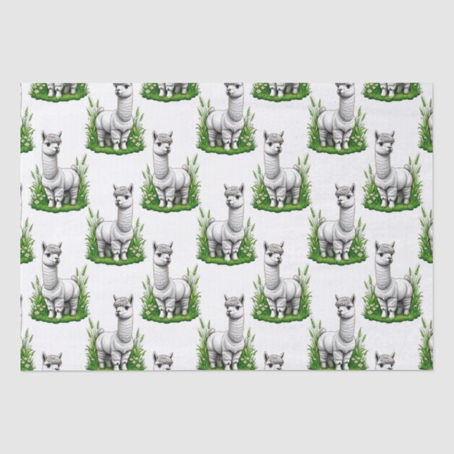 Camel llama Alpaca Pattern Design  Tissue Paper (Front)