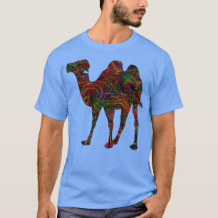 Camel Lovers Vibrant Artists String Illustration T-Shirt