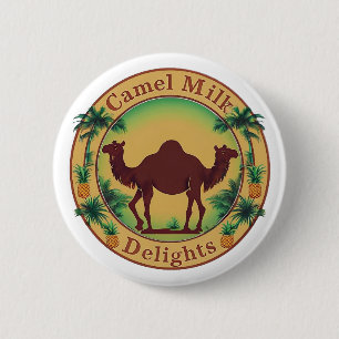 Camel Milk Delights-Tropical Camel Palm Pineapple 6 Cm Round Badge