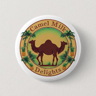 Camel Milk Delights-Tropical Camel Palm Pineapple 6 Cm Round Badge