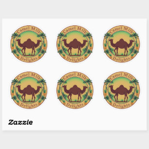 Camel Milk Delights-Tropical Camel Palm Pineapple Classic Round Sticker