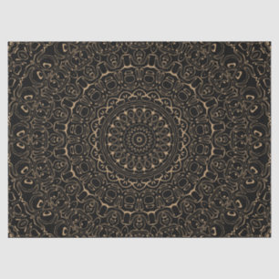 Camel on Black Mandala Kaleidoscope Medallion Tissue Paper