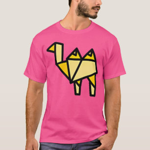 Camel Origami Chest Print Polygon Origami Fold Oaf T-Shirt