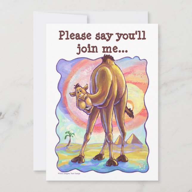Camel Party Centre Invitation (Front)