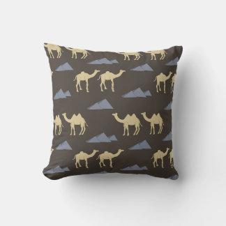 Camel pattern with blue pyramids cushion