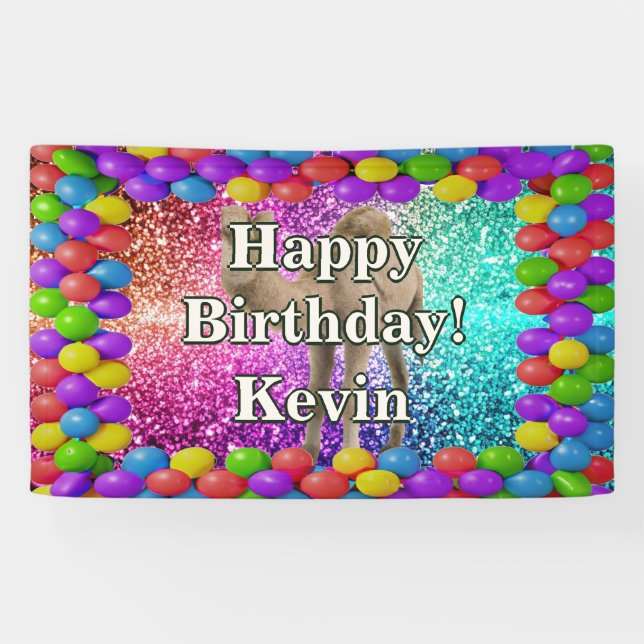Camel Personalised character birthday banner (Horizontal)
