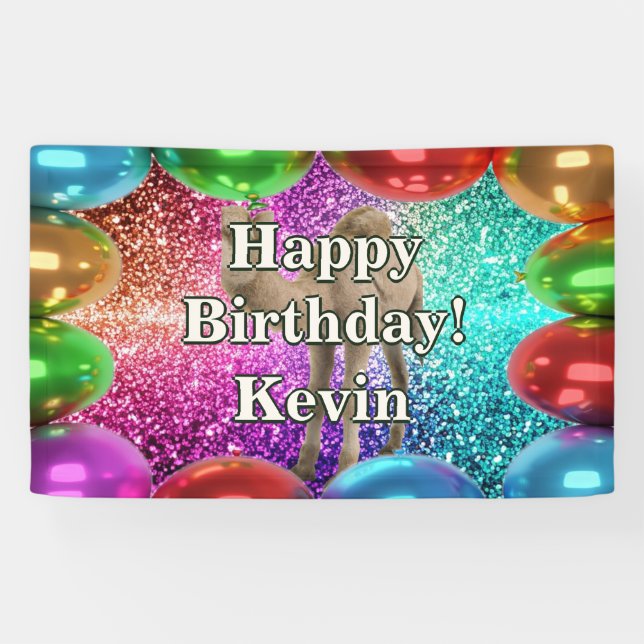 Camel Personalised character birthday banner (Horizontal)