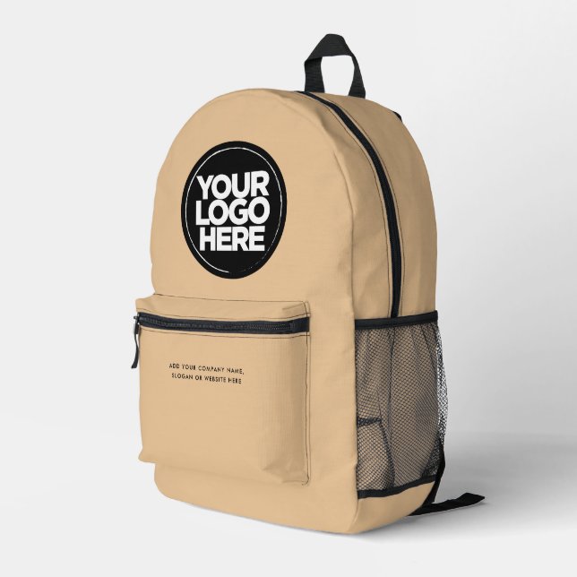 Camel | Personalised Corporate Logo and Text Printed Backpack (Back Corner Right)