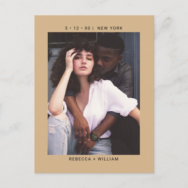 Camel Photo Wedding Save the Date Invitation Postcard (Front)