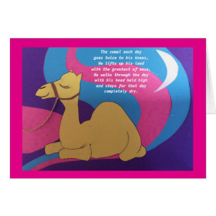 Camel poem greetings card.