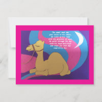 Camel poem greetings card.