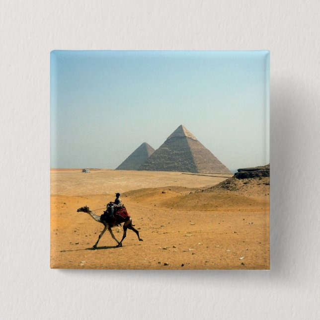camel pyramid 15 cm square badge (Front)