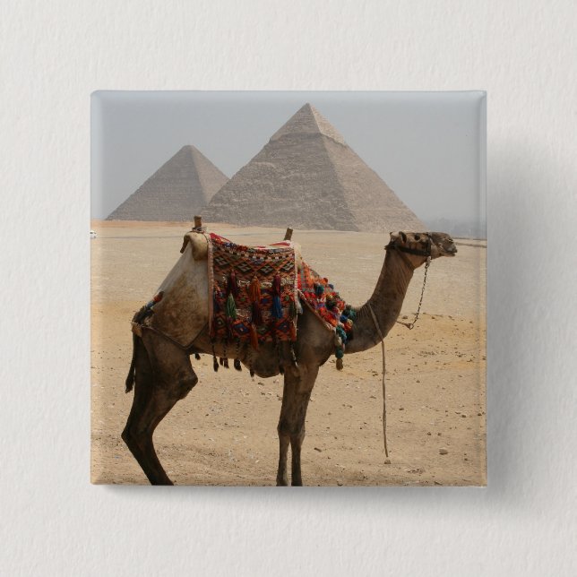 camel pyramids 15 cm square badge (Front)