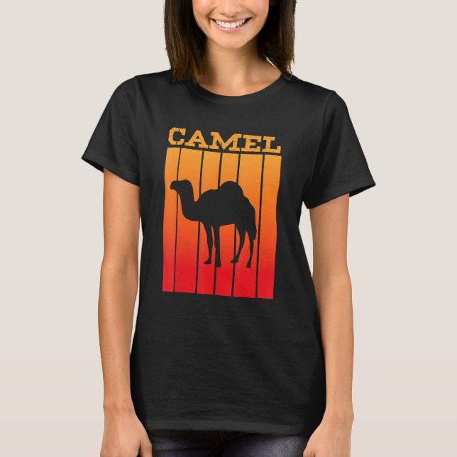 Camel Shadow Silhouette At Sunset T-Shirt (Front)
