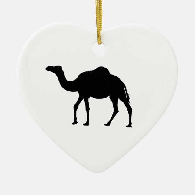 camel Silhouette  Ceramic Tree Decoration (Front)