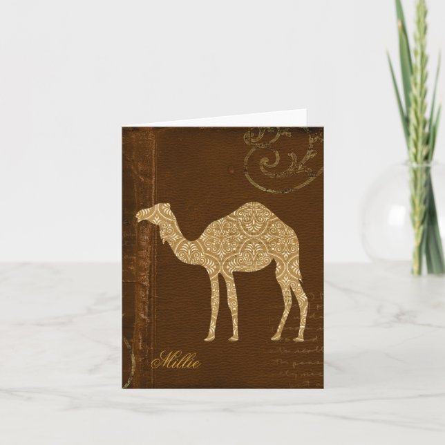 Camel Silhouette Personalised Notecard (Front)