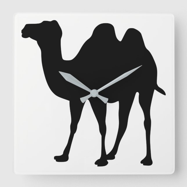 Camel Silhouette Square Wall Clock (Front)